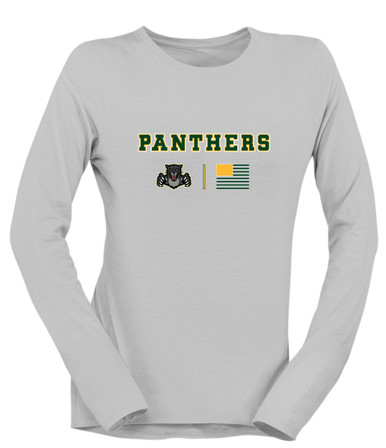 Bruton Panthers Team Colors Flag Women's LS T-Shirt