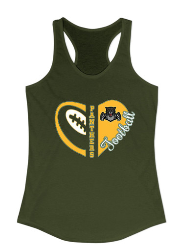Bruton Panthers Heart Football Women's Tank Top