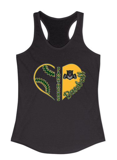 Bruton Panthers Heart Baseball Women's Tank Top