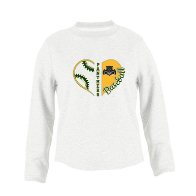 Bruton Panthers Heart Baseball Women's Sweatshirt