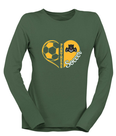 Bruton Panthers Heart Soccer Women's LS T-Shirt