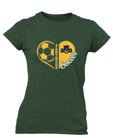 Bruton Panthers Heart Soccer Women's Premium SS T-Shirt