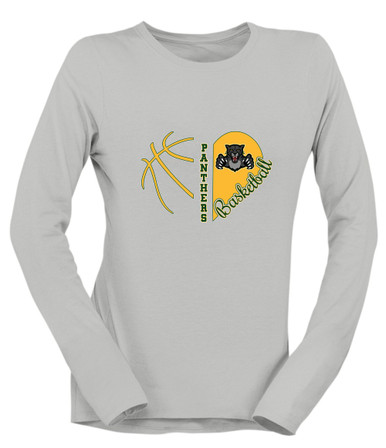 Bruton Panthers Heart Basketball Women's Premium LS T-Shirt