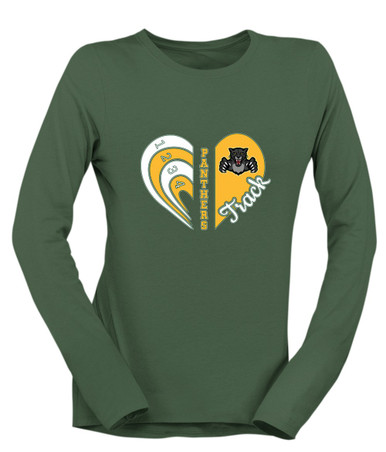 Bruton Panthers Heart Track Women's Premium LS T-Shirt