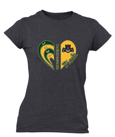 Bruton Panthers Heart Track Women's Premium SS T-Shirt