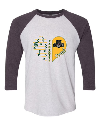 Bruton Panthers Heart Band Women's Baseball T-Shirt