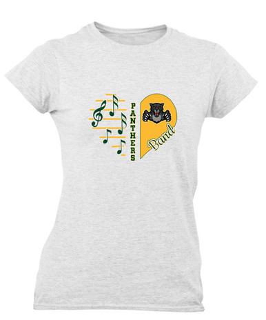 Bruton Panthers Heart Band Women's SS T-Shirt
