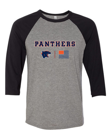 Oswego Panthers Team Colors Flag Women's Baseball T-Shirt