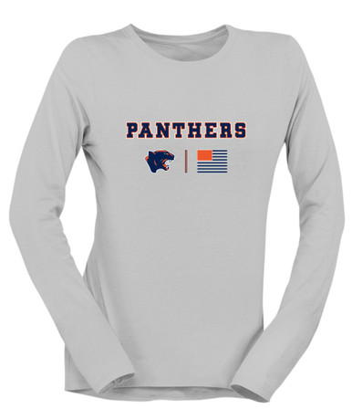 Oswego Panthers Team Colors Flag Women's LS T-Shirt