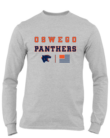 Oswego Panthers Spirit Flag Men's LS T-Shirt