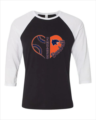 Oswego Panthers Heart Baseball Women's Baseball T-Shirt