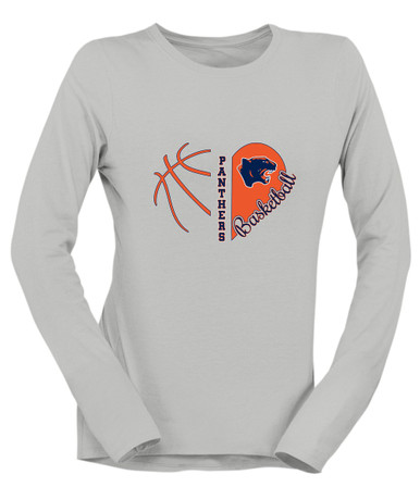 Oswego Panthers Heart Basketball Women's Premium LS T-Shirt