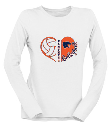 Oswego Panthers Heart Volleyball Women's LS T-Shirt