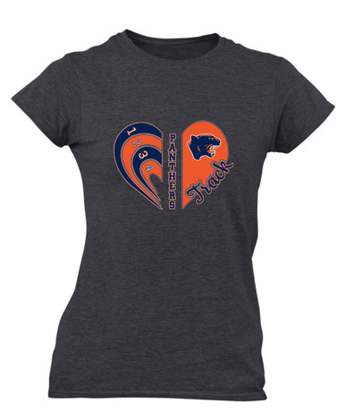 Oswego Panthers Heart Track Women's SS T-Shirt