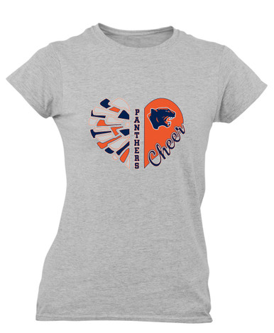 Oswego Panthers Heart Cheer Women's SS T-Shirt