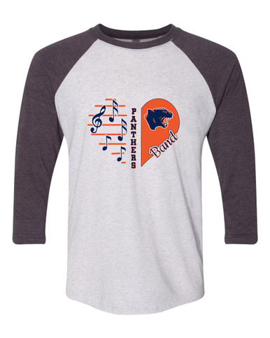 Oswego Panthers Heart Band Women's Baseball T-Shirt