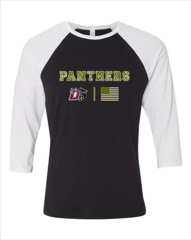 Duncanville Panthers Camo Flag Women's Baseball T-Shirt