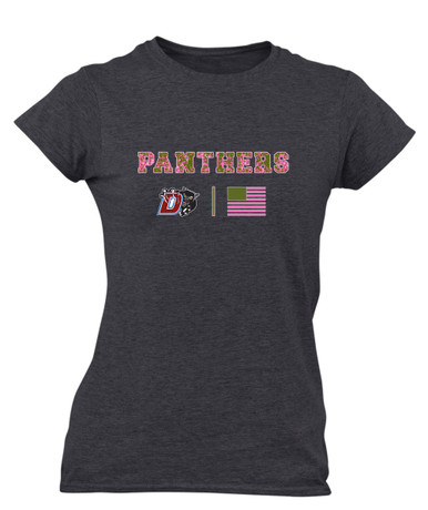 Duncanville Panthers Pink Camo Flag Women's SS T-Shirt