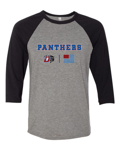 Duncanville Panthers Team Colors Flag Women's Baseball T-Shirt