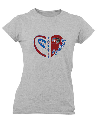 Duncanville Panthers Heart Football Women's SS T-Shirt