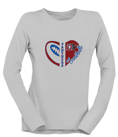 Duncanville Panthers Heart Football Women's LS T-Shirt