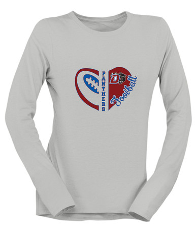 Duncanville Panthers Heart Football Women's Premium LS T-Shirt