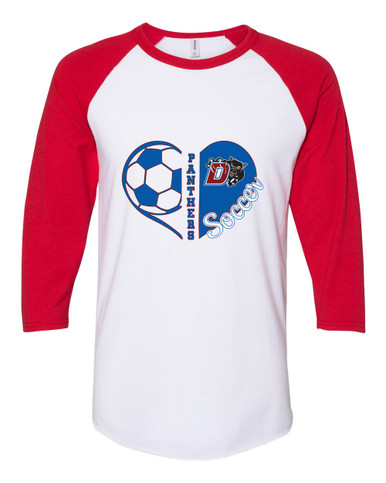 Duncanville Panthers Heart Soccer Women's Baseball T-Shirt