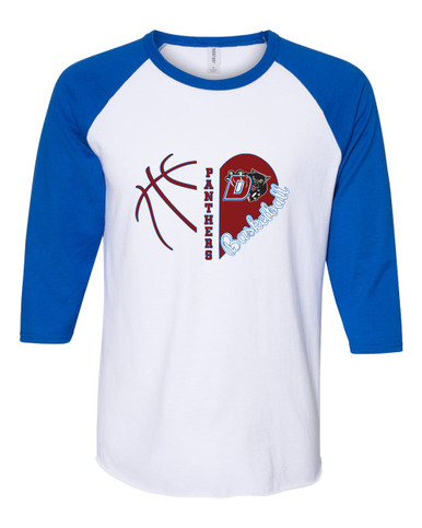 Duncanville Panthers Heart Basketball Women's Baseball T-Shirt