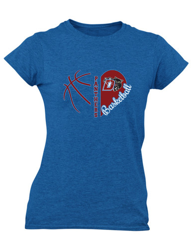 Duncanville Panthers Heart Basketball Women's Premium SS T-Shirt