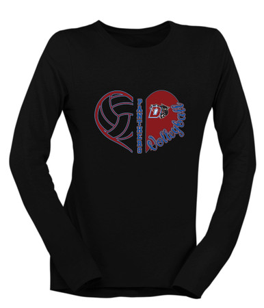 Duncanville Panthers Heart Volleyball Women's Premium LS T-Shirt