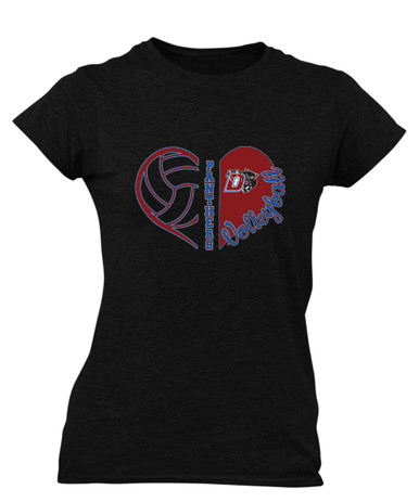 Duncanville Panthers Heart Volleyball Women's Premium SS T-Shirt