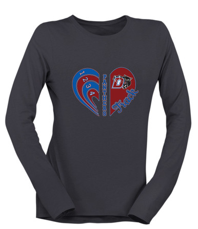 Duncanville Panthers Heart Track Women's Premium LS T-Shirt