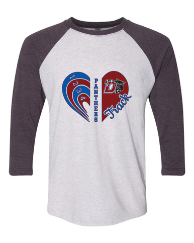 Duncanville Panthers Heart Track Women's Baseball T-Shirt