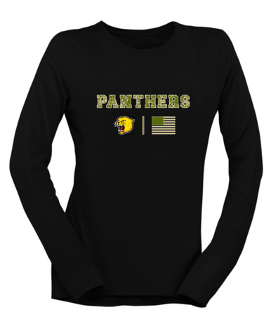 Pflugerville Panthers Camo Flag Women's Premium LS T-Shirt
