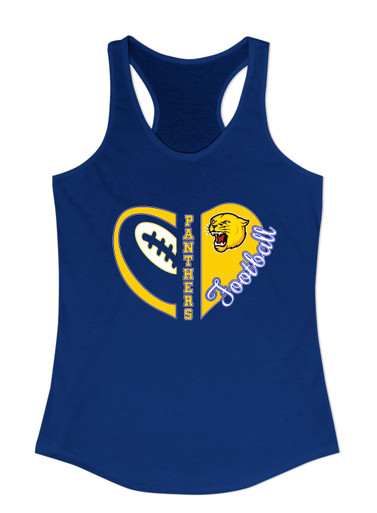 Pflugerville Panthers Heart Football Women's Tank Top