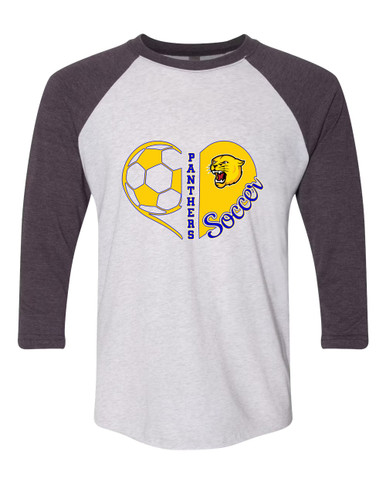 Pflugerville Panthers Heart Soccer Women's Baseball T-Shirt