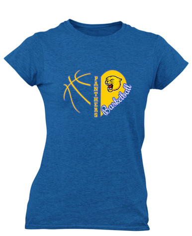 Pflugerville Panthers Heart Basketball Women's SS T-Shirt