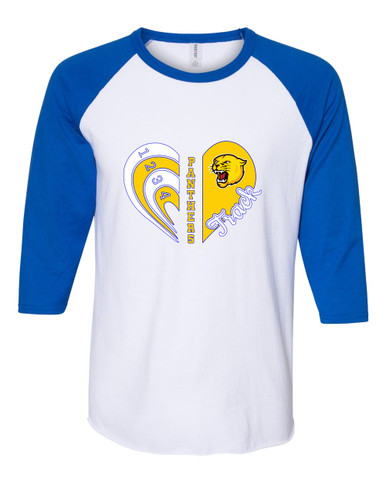 Pflugerville Panthers Heart Track Women's Baseball T-Shirt