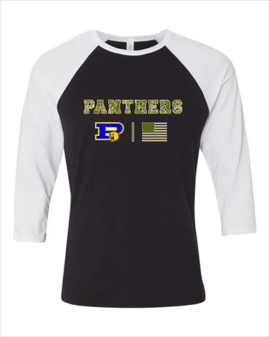 Pflugerville Panthers P Script Camo Flag Women's Baseball T-Shirt
