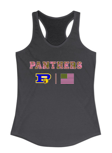 Pflugerville Panthers P Script Pink Camo Flag Women's Tank Top