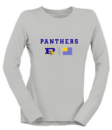 Pflugerville Panthers P Script Team Colors Flag Women's Premium LS T-Shirt
