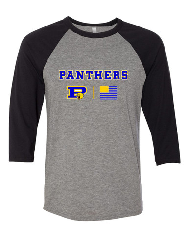 Pflugerville Panthers P Script Team Colors Flag Women's Baseball T-Shirt