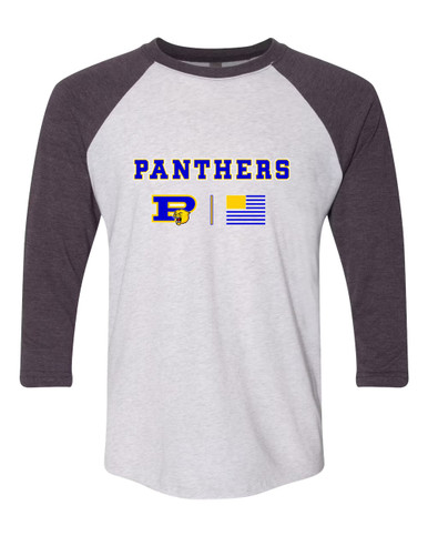 Pflugerville Panthers P Script Team Colors Flag Men's Baseball T-Shirt