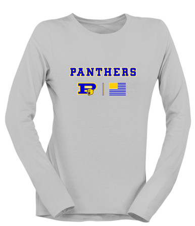 Pflugerville Panthers P Script Team Colors Flag Women's LS T-Shirt