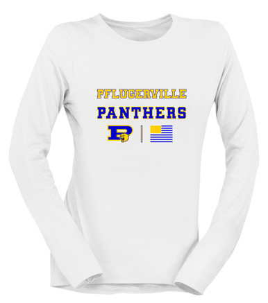 Pflugerville Panthers P Script Spirit Flag Women's LS T-Shirt