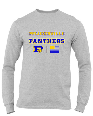 Pflugerville Panthers P Script Spirit Flag Men's LS T-Shirt