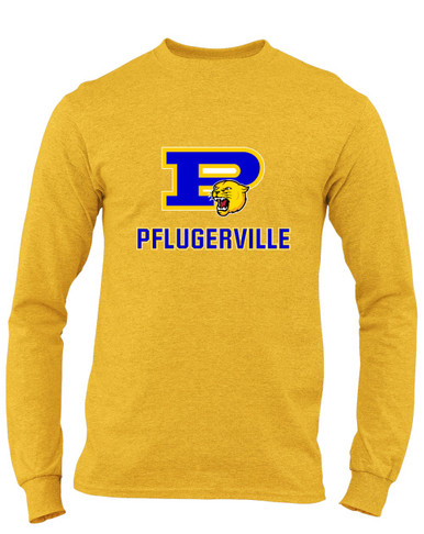 Pflugerville Panthers P Script Mascot #2 Men's LS T-Shirt