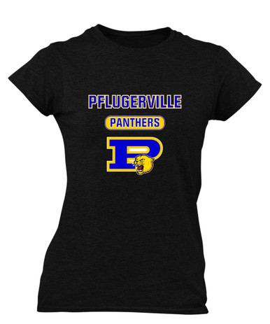 Pflugerville Panthers P Script Mascot #3 Women's Premium SS T-Shirt