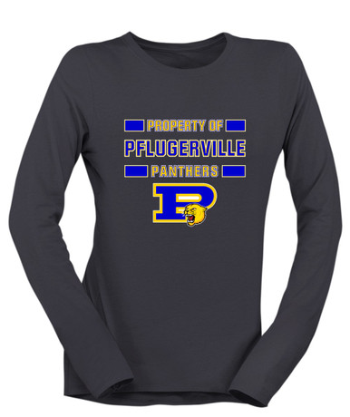 Pflugerville Panthers P Script Property Of Women's LS T-Shirt