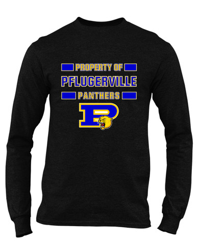 Pflugerville Panthers P Script Property Of Men's LS T-Shirt